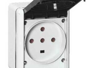 LEGRAND - Prise/socle saillie monobloc complet IP44 4x32+T à couvercle gris - Plexo - 055877