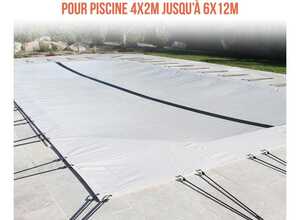 Bâche d'hivernage PVC beige 580g/m² pour piscine 6m x 12m - Linxor