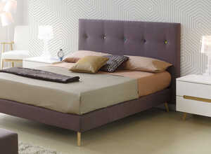 Lit avec sommier tapissier Léna - 140 x 190 cm Lit avec sommier tapissier Léna - 140 x 190 cm