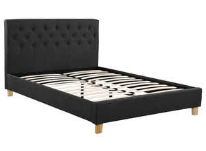 Lit double Emmy - 160 x 200 cm - Gris Lit double Emmy - 160 x 200 cm - Gris