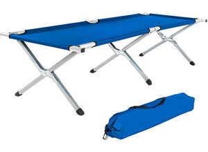 Lit de camp, Lit dappoint, Lit pliant 190 cm x 70 cm pliable avec Housse de transport Bleu - TECTAKE Lit de camp, Lit dappoint, Lit pliant 190 cm x 70 cm pliable avec Housse de transport Bleu - TECTAKE