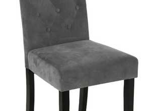 Chaise velours - Cleva - 47 x 61 x 99 cm - Gris - Livraison gratuite - AC-DÉCO