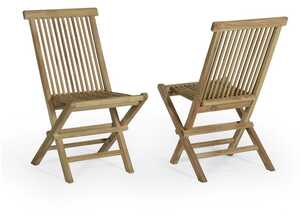 Lot de 2 chaises pliantes en teck Ecograde Java - TECK'ATTITUDE