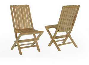 Lot de 2 chaises pliantes en teck Ecograde karimun - TECK'ATTITUDE