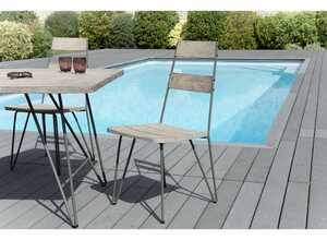 Lot de 2 chaises scandi bois et métal - MACABANE Lot de 2 chaises scandi bois et métal - MACABANE