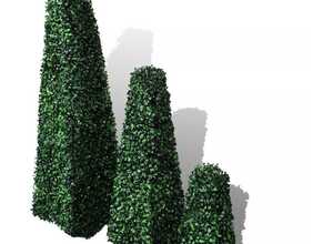 vidaXL Lot de 3 topiaires pyramidales en buis artificiel