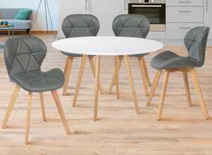 Lot de 4 chaises ROBINE gris foncé pour salle à manger