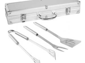 Malette 3 accessoires ustensiles barbecue - L 39.5 x l 17 x H 10 - MA MAISON MES TENDANCES