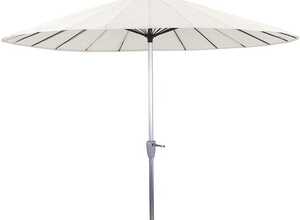 Parasol jardin droit Alu "Lili"- Style Japonais - Ø2.7m - Ecru - HABITAT ET JARDIN