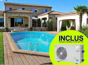 Piscine bois Palma - 7.57 x 4.07 x 1.31 m + Pompe à chaleur 5 kW/45 m3 Piscine bois Palma - 7.57 x 4.07 x 1.31 m + Pompe à chaleur 5 kW/45 m3
