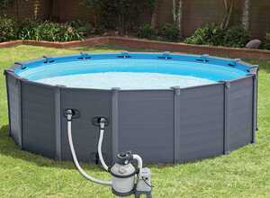 Piscine tubulaire Graphite 4,78 x 1,24 m - Intex