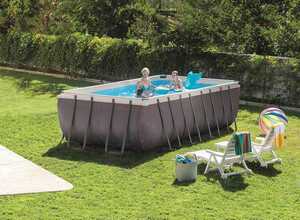 Piscine tubulaire Intex Ultra Silver rectangulaire 4,57 x 2,74 x 1,22 m