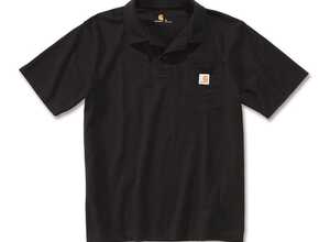 Polo manches courtes maille piquée poche poitrine noir M CARHARTT S1K570BLKM