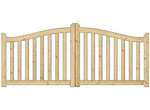 Portail jardin bois Brugge - 3.5 x 1.30 x 1.10 m