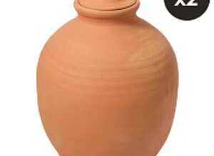 Lot de 2 ollas pot en terre cuite à enterrer - 10 litres