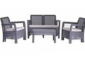 Salon de jardin en résine gris anthracite SAINT BARTH - KETER Salon de jardin en résine gris anthracite SAINT BARTH - KETER