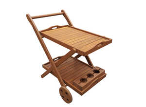Desserte en bois exotique Manille - Maple - Marron clair - Chariot de service Desserte en bois exotique Manille - Maple - Marron clair - Chariot de service