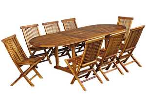 salon de jardin en teck huilé pour 8-10 personnes Table ovale - WOOD-EN-STOCK salon de jardin en teck huilé pour 8-10 personnes Table ovale - WOOD-EN-STOCK