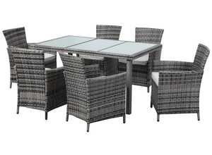 Salon de jardin en résine tressée St Tropez 6 - Florida - Gris Salon de jardin en résine tressée St Tropez 6 - Florida - Gris