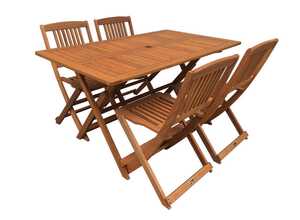 Salon de jardin repas Hongkong 4 - Maple - Marron clair Salon de jardin repas Hongkong 4 - Maple - Marron clair