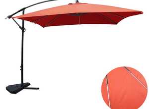 Solenzara Néon terracotta : parasol LED déporté 3x3m - CONCEPT-USINE Solenzara Néon terracotta : parasol LED déporté 3x3m - CONCEPT-USINE