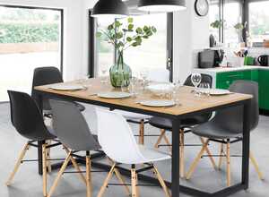 Table à manger DETROIT design industriel 180 CM