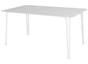 Table de jardin 150cm en acier blanc et verre ALAVA - L 150 x l 90 x H 72 - MA MAISON MES TENDANCES