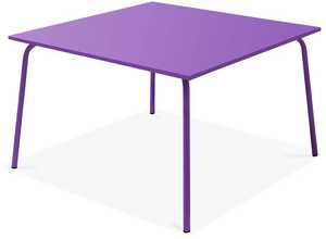 Table de jardin carrée en métal Violet - OVIALA