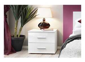 Table de nuit - VICKY II - 50 cm x 40 cm x 40 cm - Blanc - Livraison gratuite - ASM PETIT MOBILIER
