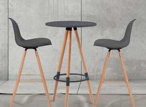 Table haute de bar ronde scandinave SARA grise