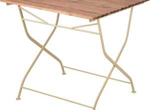 Table pliable en bois et métal - Crème - ESSCHERT DESIGN Table pliable en bois et métal - Crème - ESSCHERT DESIGN