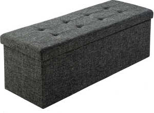 Tabouret Siège Banc Pouf Coffre de Rangement Cube Pliant Moderne Rembourré 110 cm x 38 cm x 38 cm Gris - TECTAKE Tabouret Siège Banc Pouf Coffre de Rangement Cube Pliant Moderne Rembourré 110 cm x 38 cm x 38 cm Gris - TECTAKE