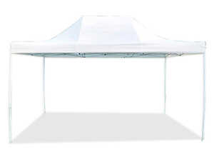 Tente Pliante légère Tonnelle ECON. 3x4,5m en Polyester 180g/m² traitée antigel - Blanc Uni - INTEROUGE