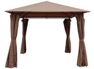 Tonnelle-Pergola Shana taupe en polyester - 3 x 3 x 2.6 m Tonnelle-Pergola Shana taupe en polyester - 3 x 3 x 2.6 m