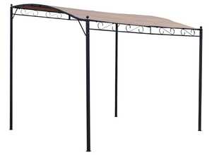 Tonnelle adossée Lisa taupe en acier - 3 x 2.5 x 2/2.5 m Tonnelle adossée Lisa taupe en acier - 3 x 2.5 x 2/2.5 m