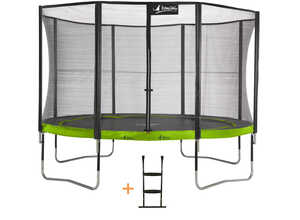 Trampoline Punchi 430 Aloe - filet + échelle - 4 pieds Trampoline Punchi 430 Aloe - filet + échelle - 4 pieds