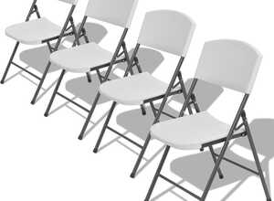 vidaXL Chaises de jardin pliantes 4 pièces PE-HD Blanc