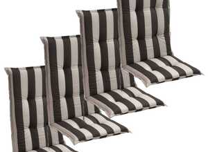 vidaXL Coussins de siège jardin 4 pcs 120x52 cm Bande foncée