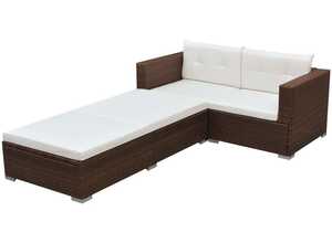 vidaXL Jeu de canapé jardin 8 pcs Marron Résine tressée