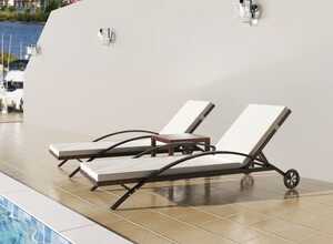 vidaXL Jeu de chaise longue 3 pcs Marron Résine tressée