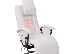 vidaXL Fauteuil de massage Shiatsu Demi PU Blanc