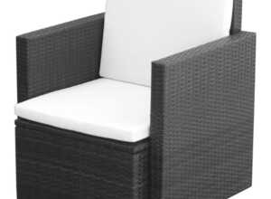 vidaXL Fauteuil Résine tressée 65 x 73 cm Noir