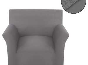vidaXL housse de canapé en coton jersey extensible gris