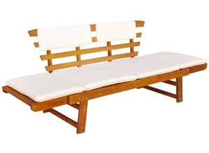 vidaXL Lit de bronzage/ Banc jardin Bois d'acacia massif 190 x 66 75 cm
