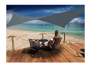 Voile d'ombrage carrée 3,60 x 3,60 m - Austral - Ardoise - JARDIDECO